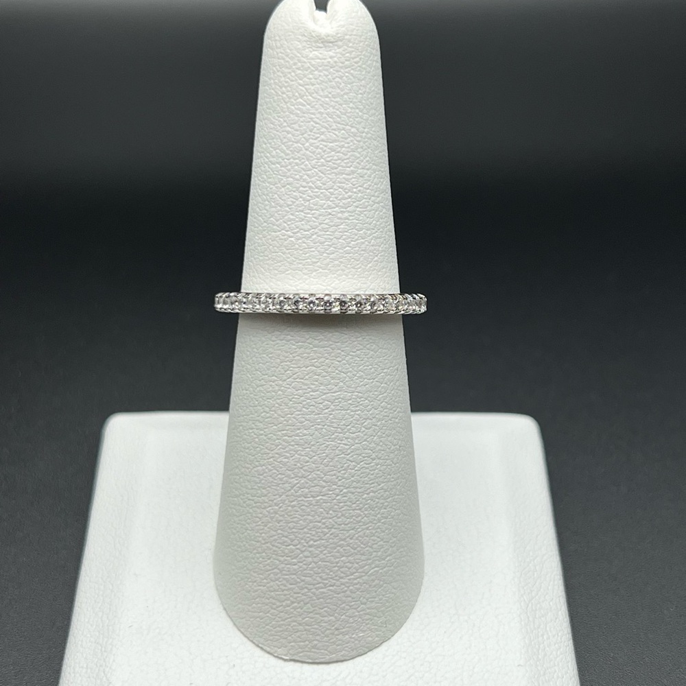 Sterling Silver Stackable Eternity Cz Ring - image 1